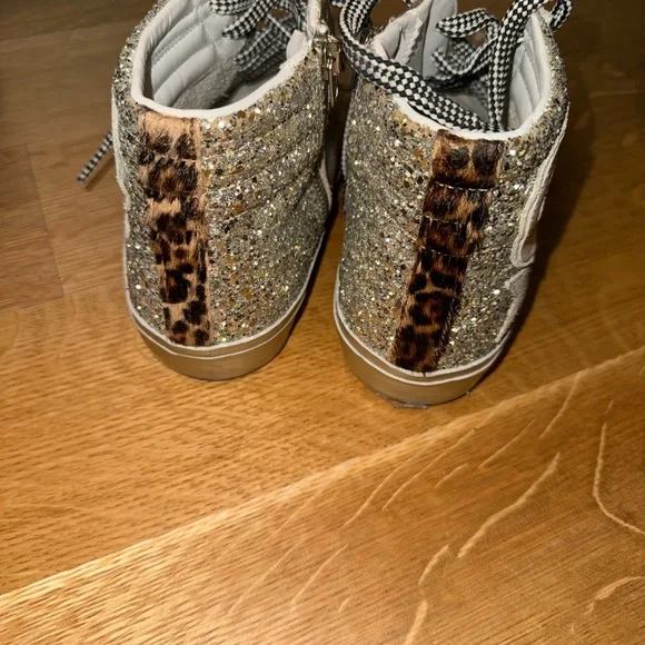 Golden Goose Women's High-Top Sneakers - Gold and Silver Glitter - Picture 4 of 6